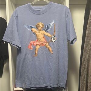 Blue Graphic T-Shirt with Angel Design